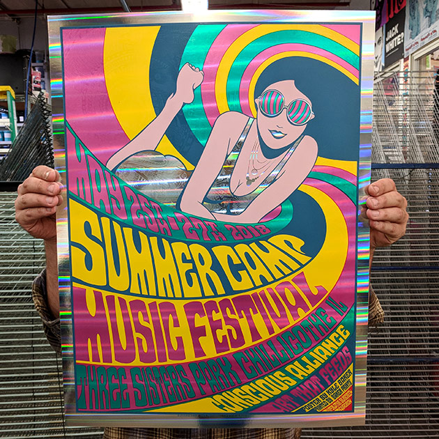Pillars of Light foil variant for Summer Camp Music Festival poster