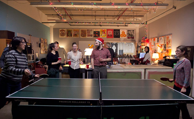 CPG holiday party ping pong match