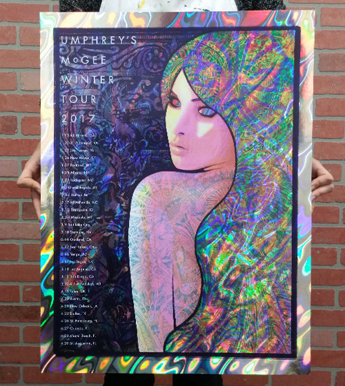 Umphrey's McGee official 2017 Winter Tour poster by Baker Prints - Lava Foil Variant