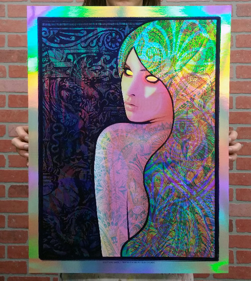 Rainbow Foil variant edition of Kyle Baker's "Pythoness" silkscreen art print